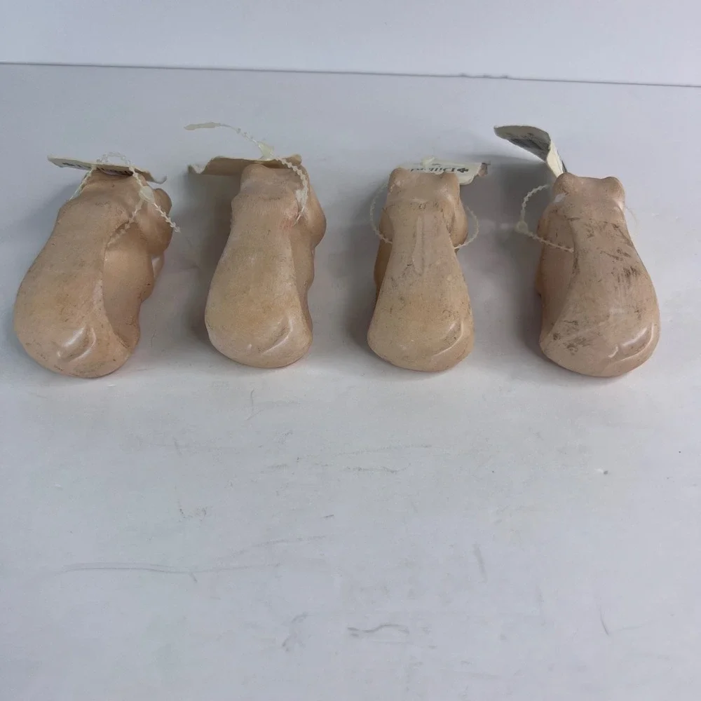 Ceramic Pig Napkin Rings Set of 4 Tan Farmhouse‎ Rustic Table Decor NWT Dillards